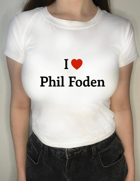 "I love Phill Foden" I love England player graphic crop top