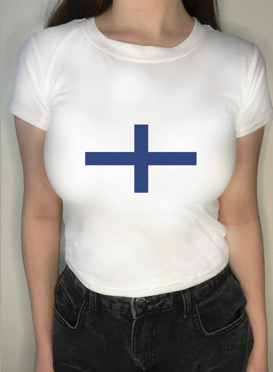 England flag graphic crop top