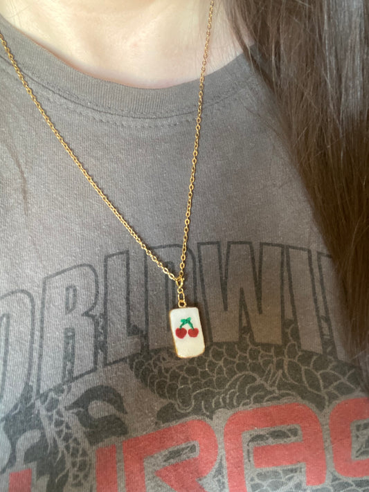 Cherry charm necklace