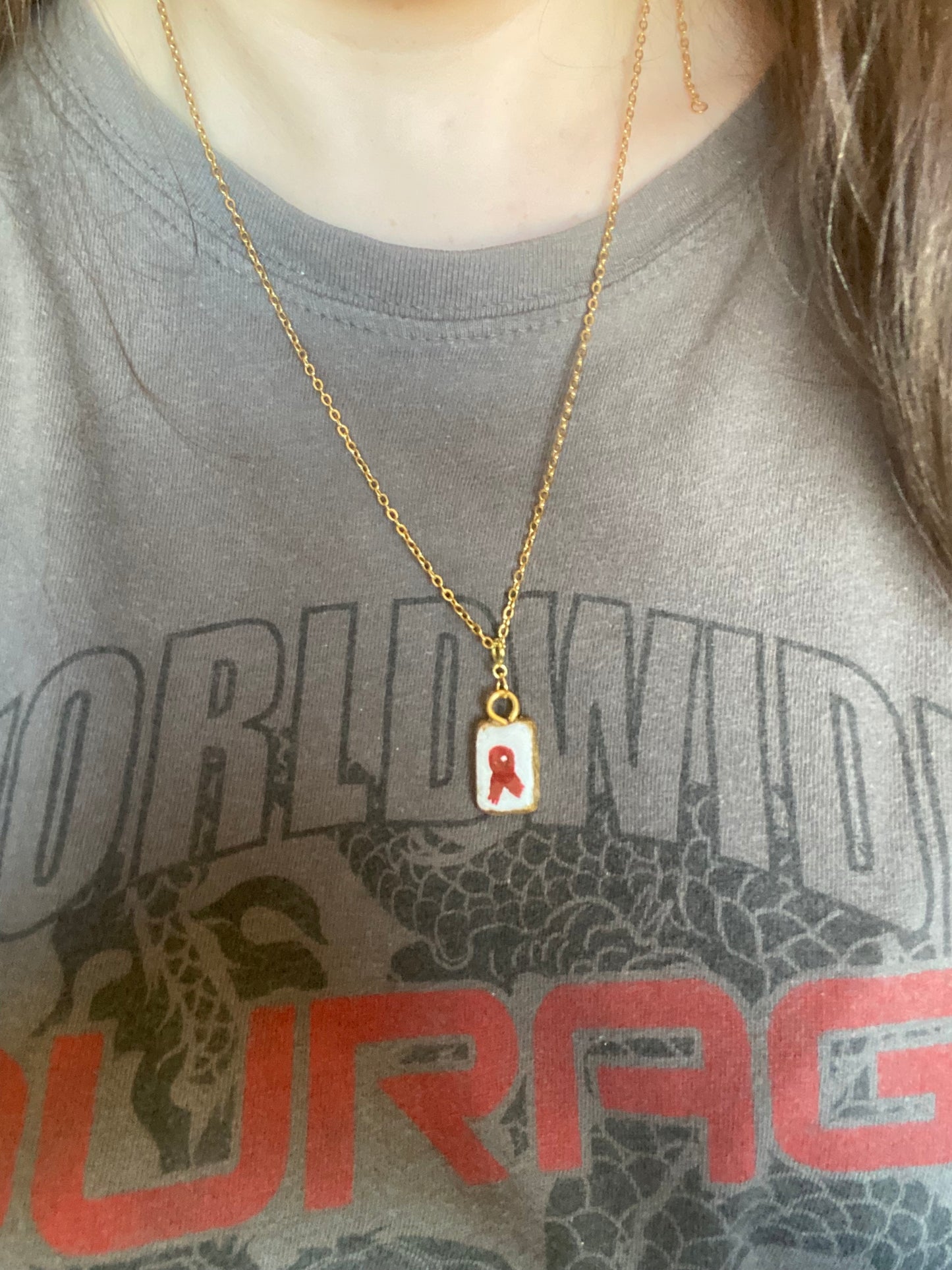 Red All too well scarf charm necklace