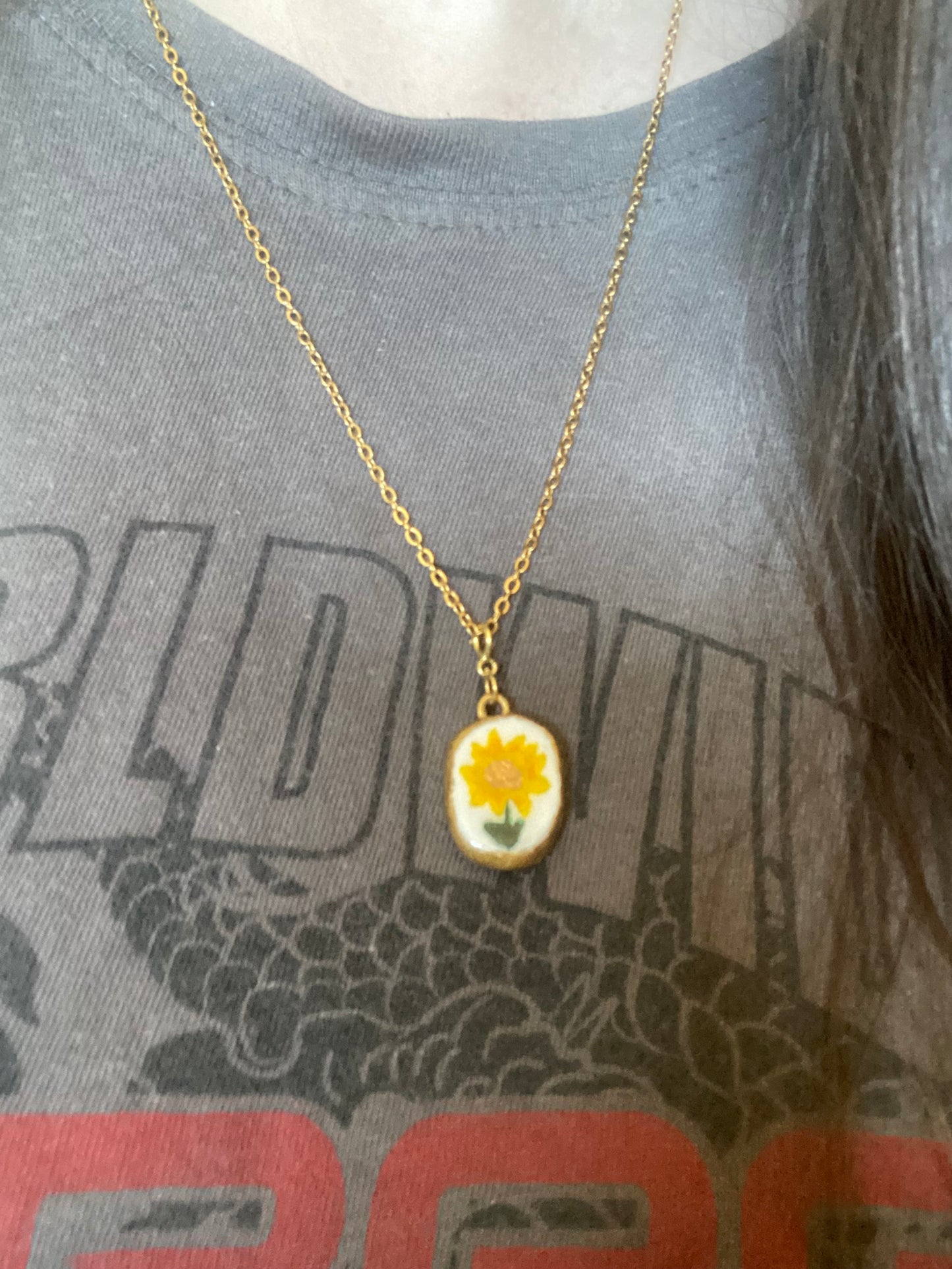 Sunflower Vol. 6 charm necklace