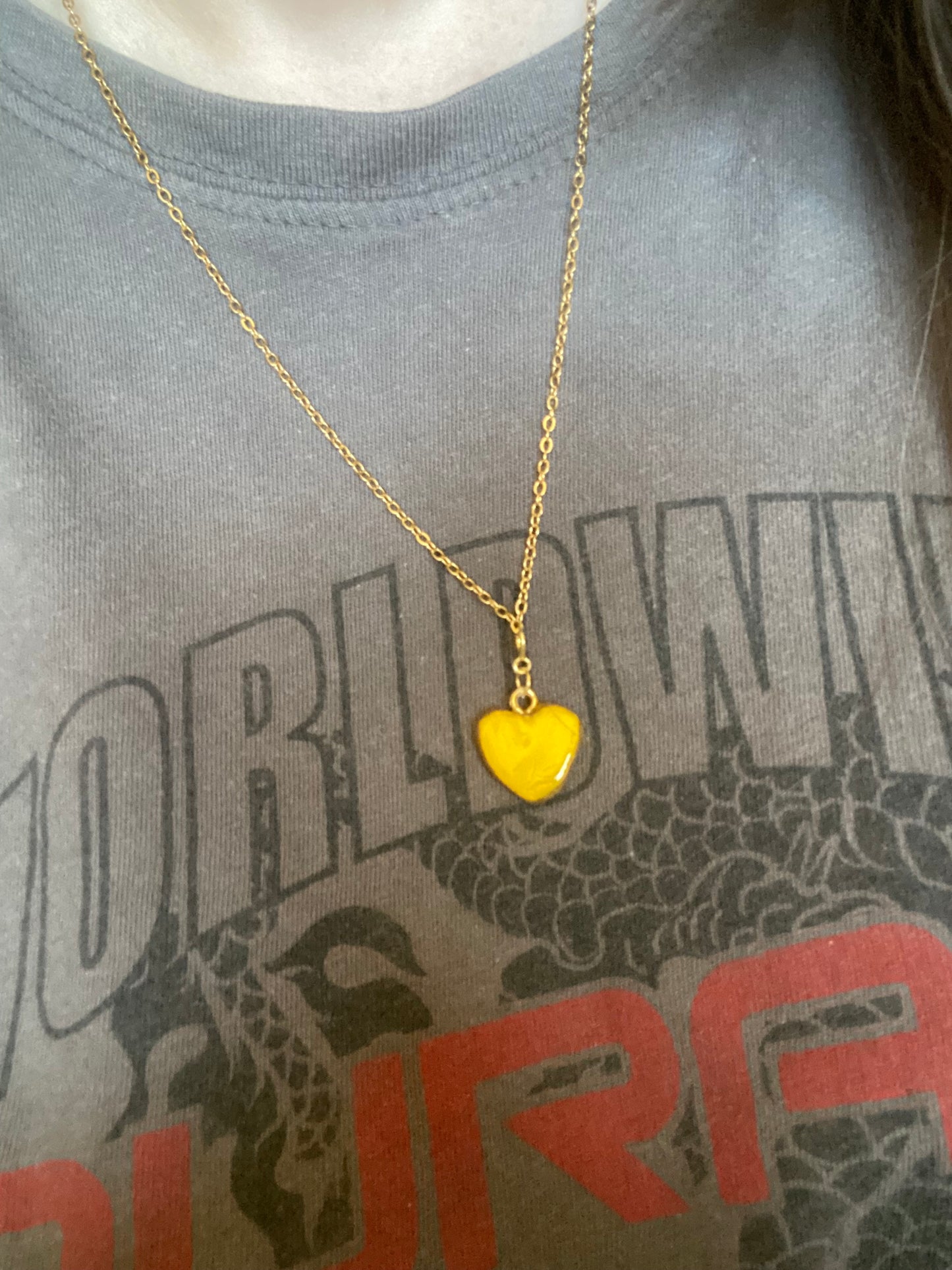 One direction Zayn's yellow charm necklace