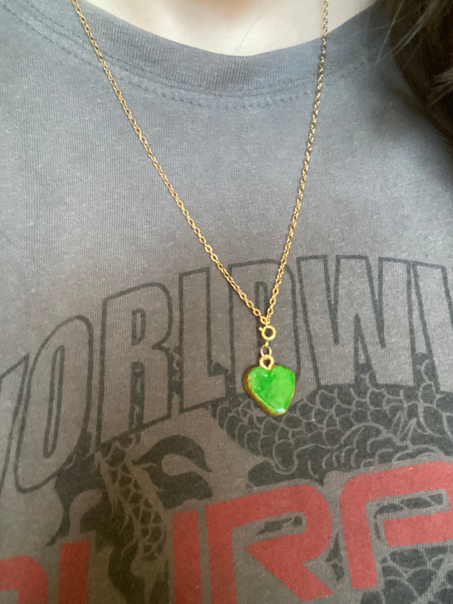 One direction Harry's green charm necklace