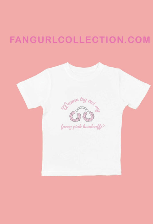 fuzzy pink handcuffs  tshirt