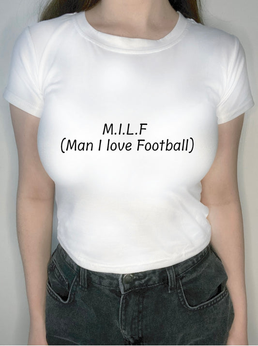 Man I love football graphic crop top