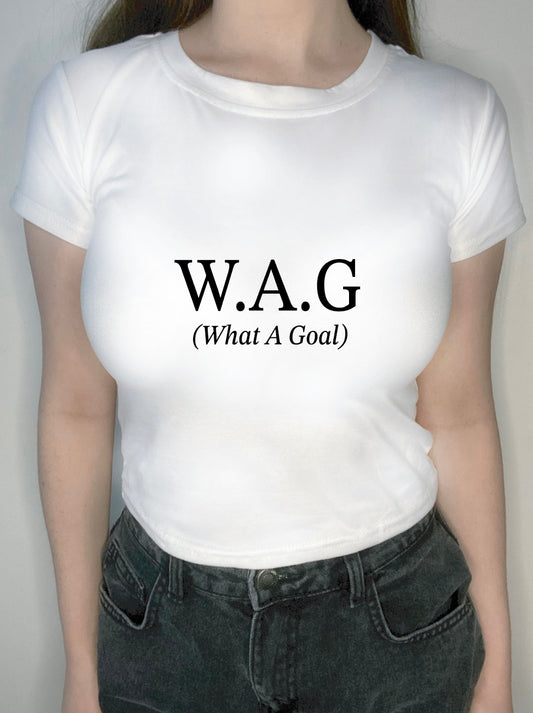 WAG (What A Goal)  graphic crop top