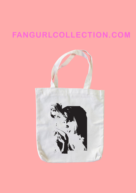 tortured poets black and white tote bag