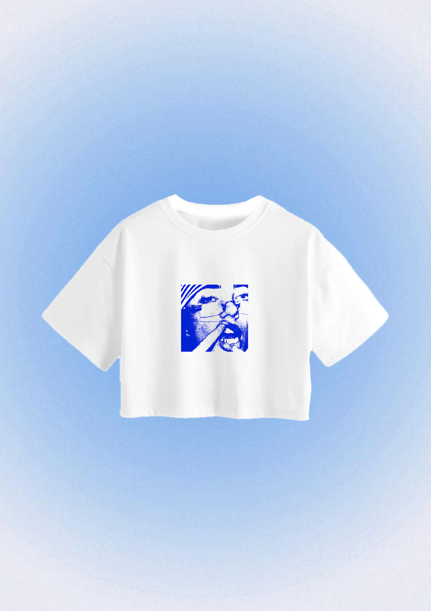 Billie blue portrait crop T-shirt