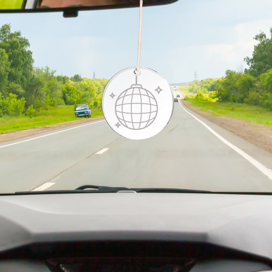 Mirrorball car ornament