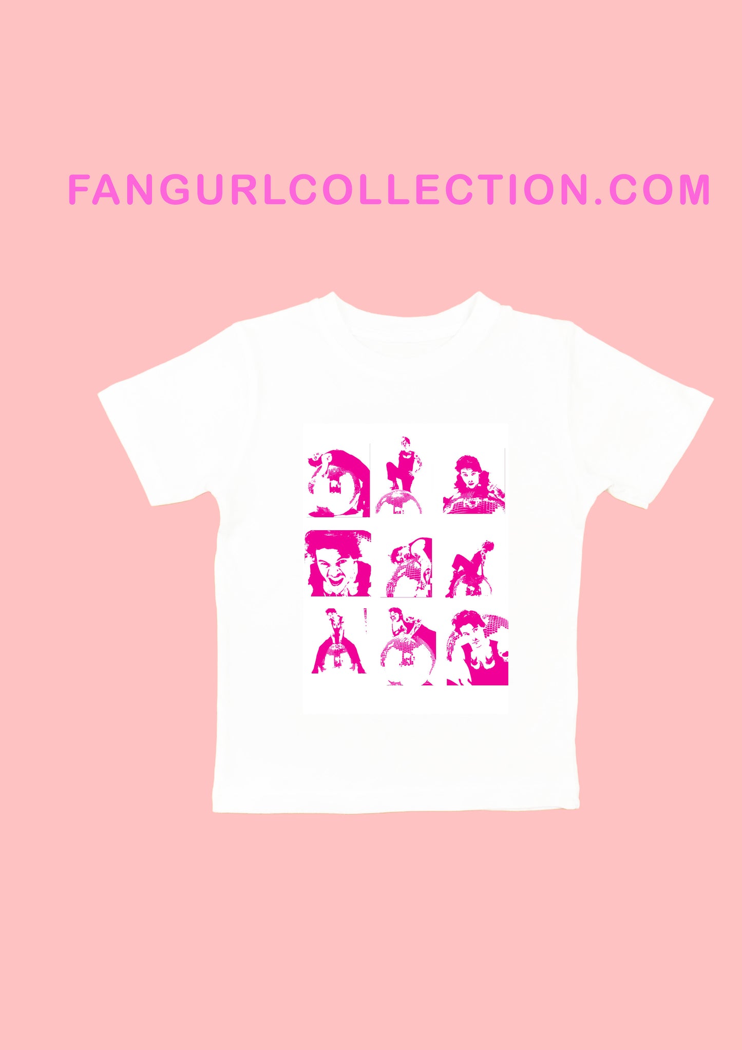 HS  collage tshirt pink