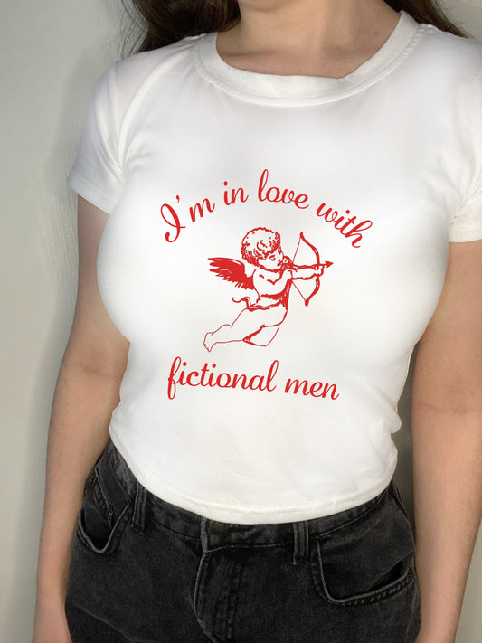 I'm in love with fictional men crop top