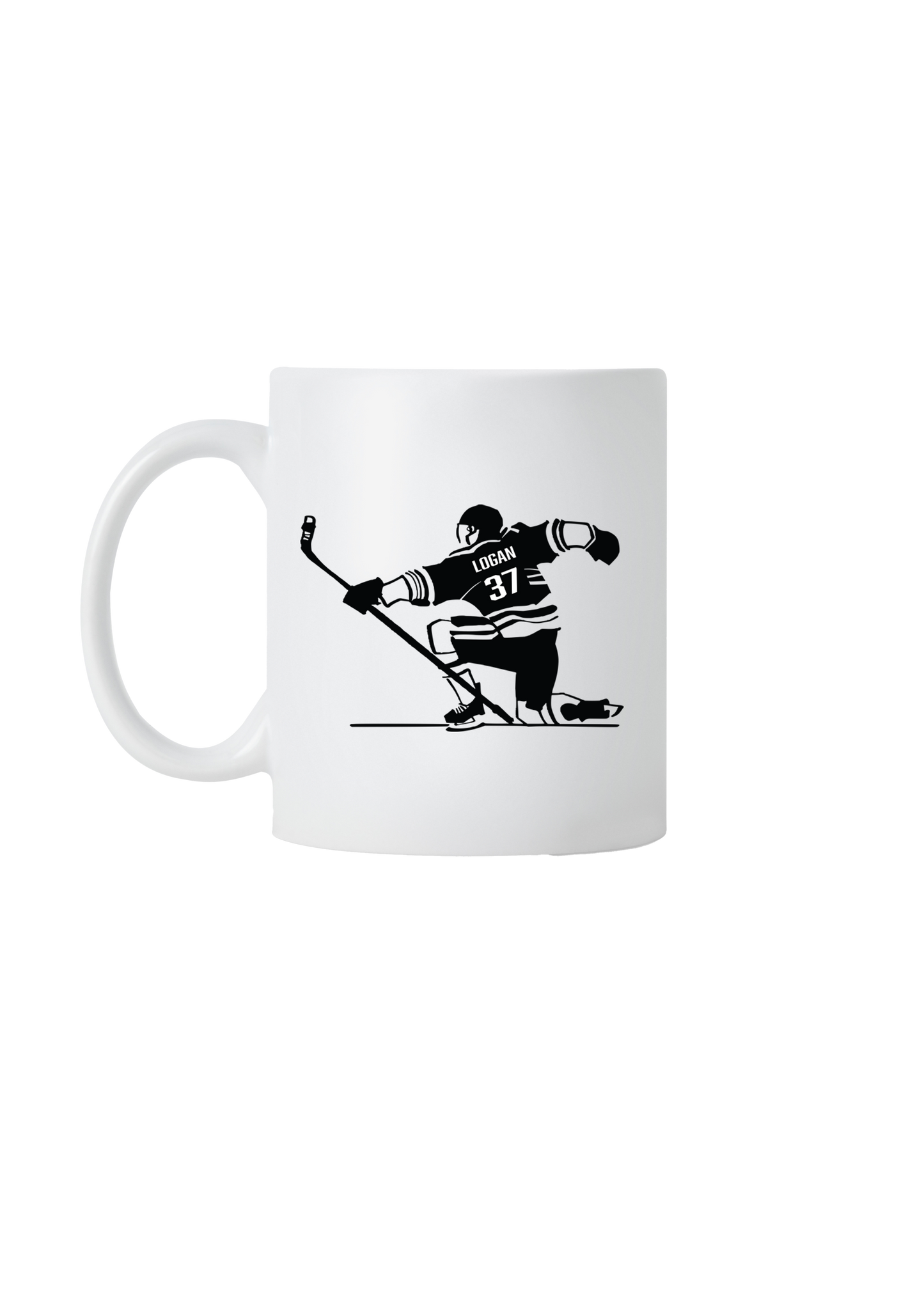 BU Hockey player illustration mug