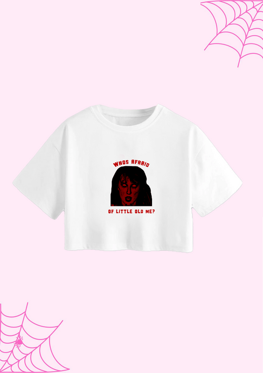 Taylor WAOLOM red crop t-shirt (with text)