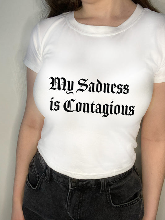 my sadness is contagious crop top