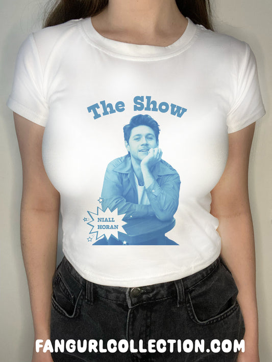 the show crop top blue