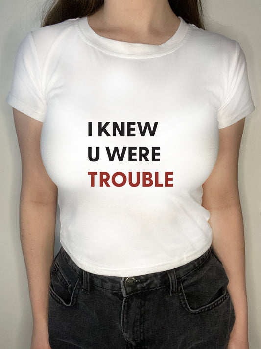 trouble cropped t-shirt