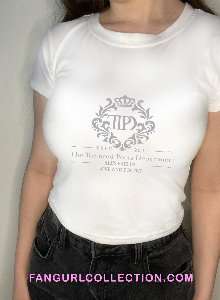 Tortured poets crest crop top