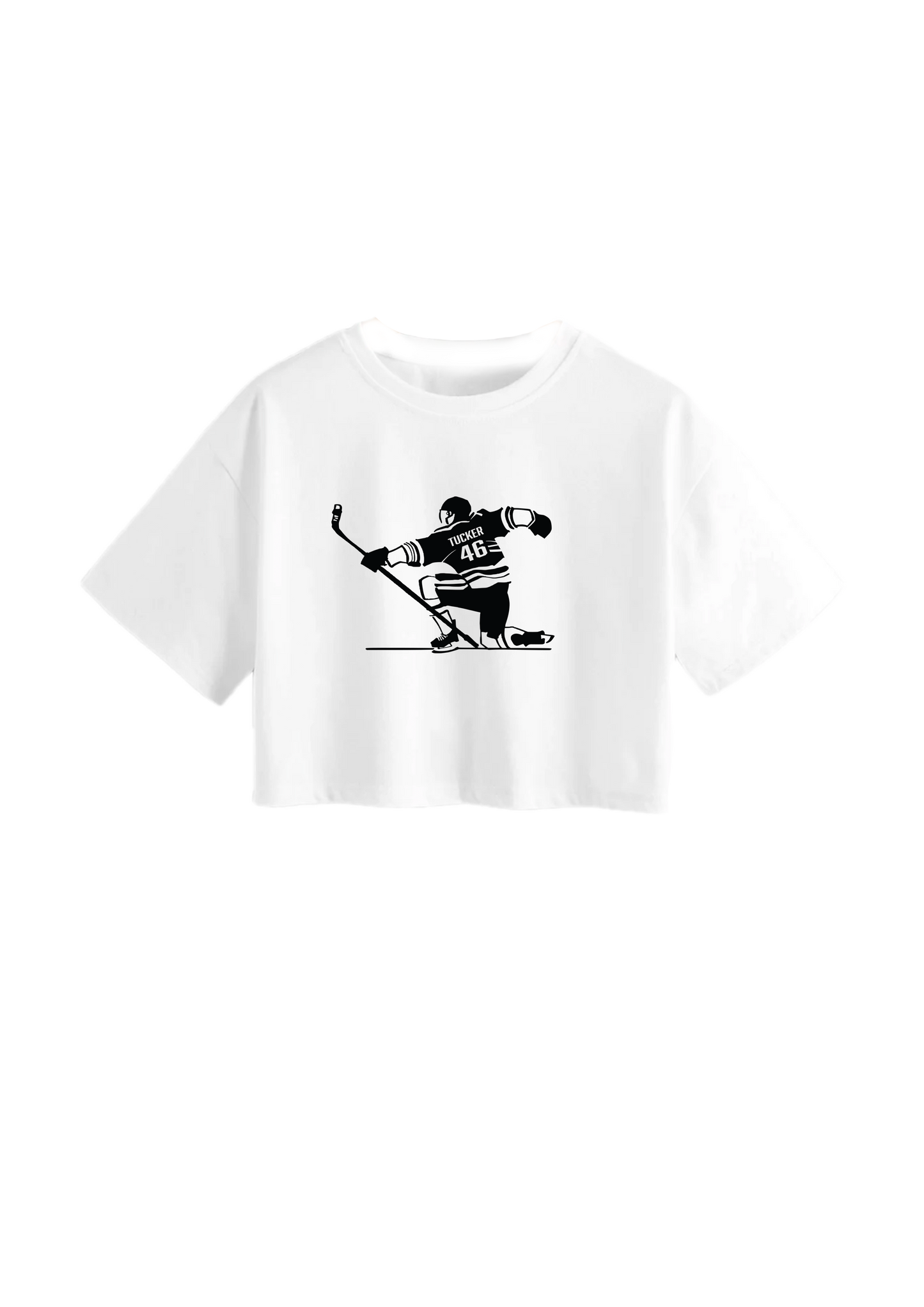 Tucker hockey illustration crop tshirt